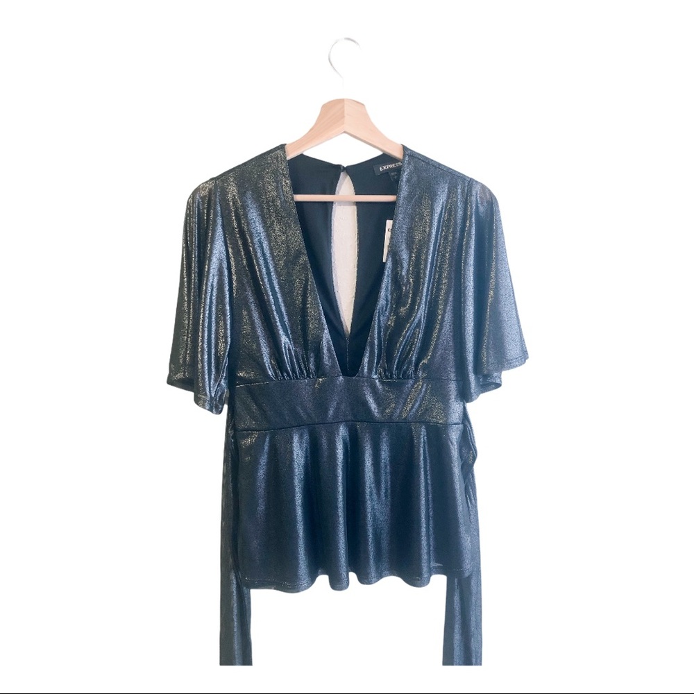 Express | Women’s Metallic Wrap Top
